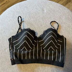 Dynamite Black and White Stripe Top